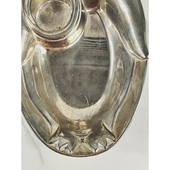 Christmas Towle Serving Tray Candy Dish Silverplated Penguin Shaped 12" Holidays - Picture 5 of 15